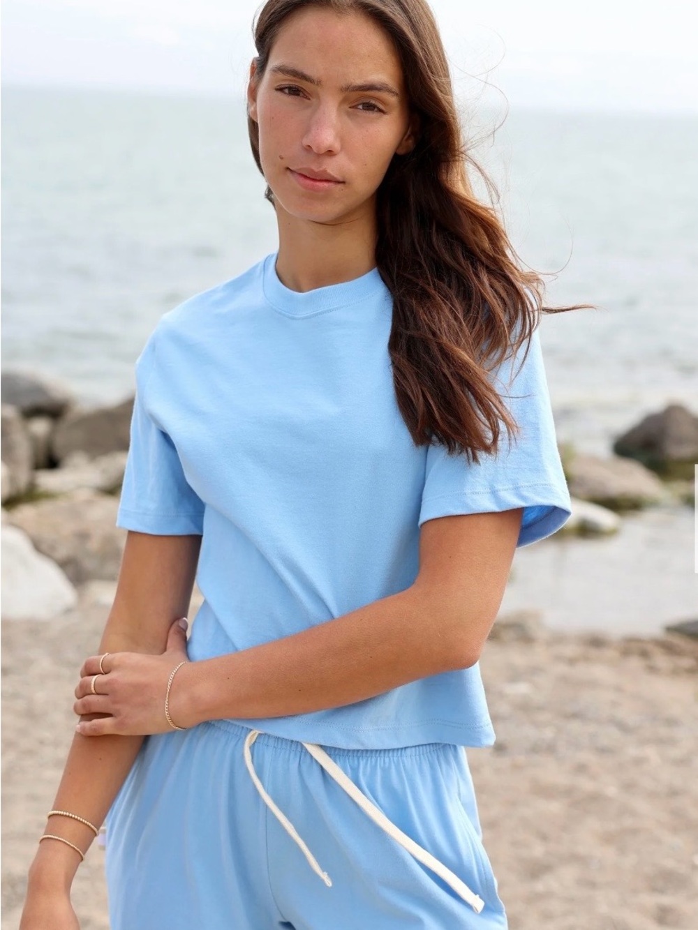 Province of Canada Crop Top in Sky Blue